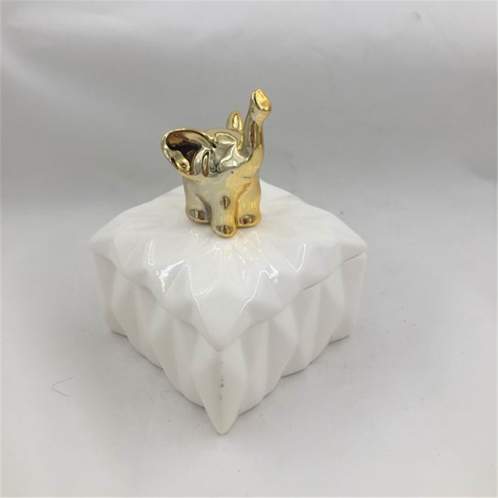 White elephant   jewelry box cheap ceramic  eco friendly  jewelry box