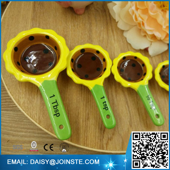 Measuring Spoon, sunflower measuring spoon set, custom ceramic measuring spoon