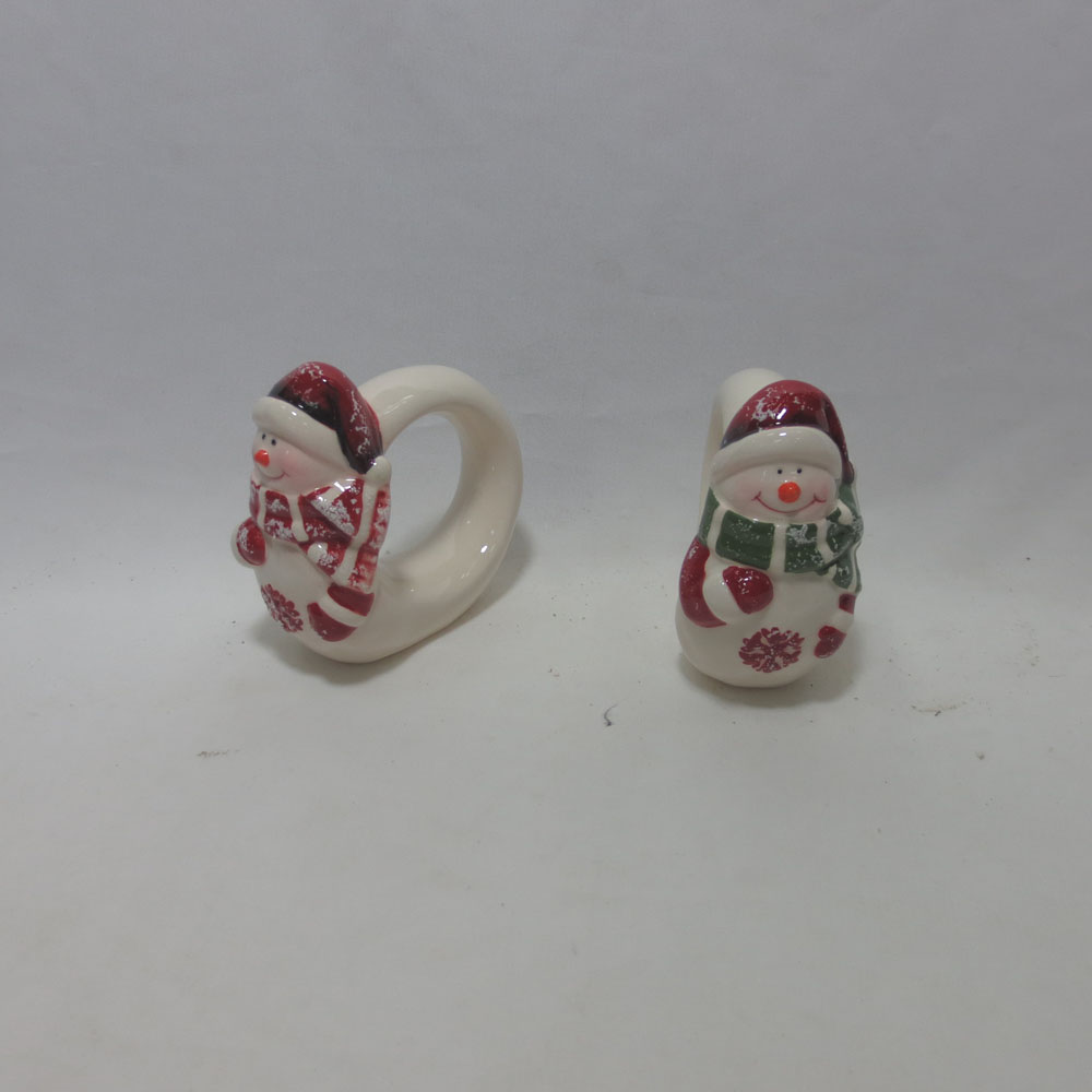 Christmas santa shape ceramic napkin holder for Christmas decoration