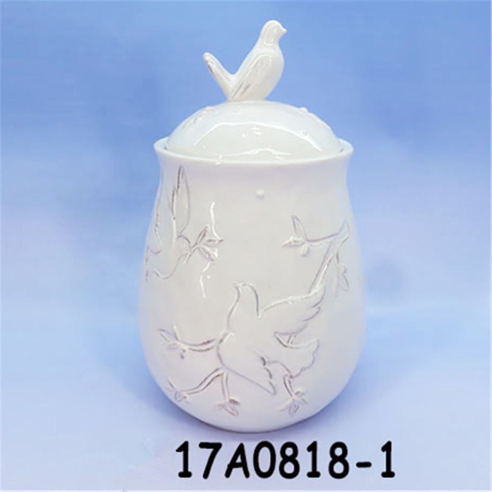 Keramiek voël houers ~ Kombuis Jar Stel met Bird Figuur ~ Food Storage Containers