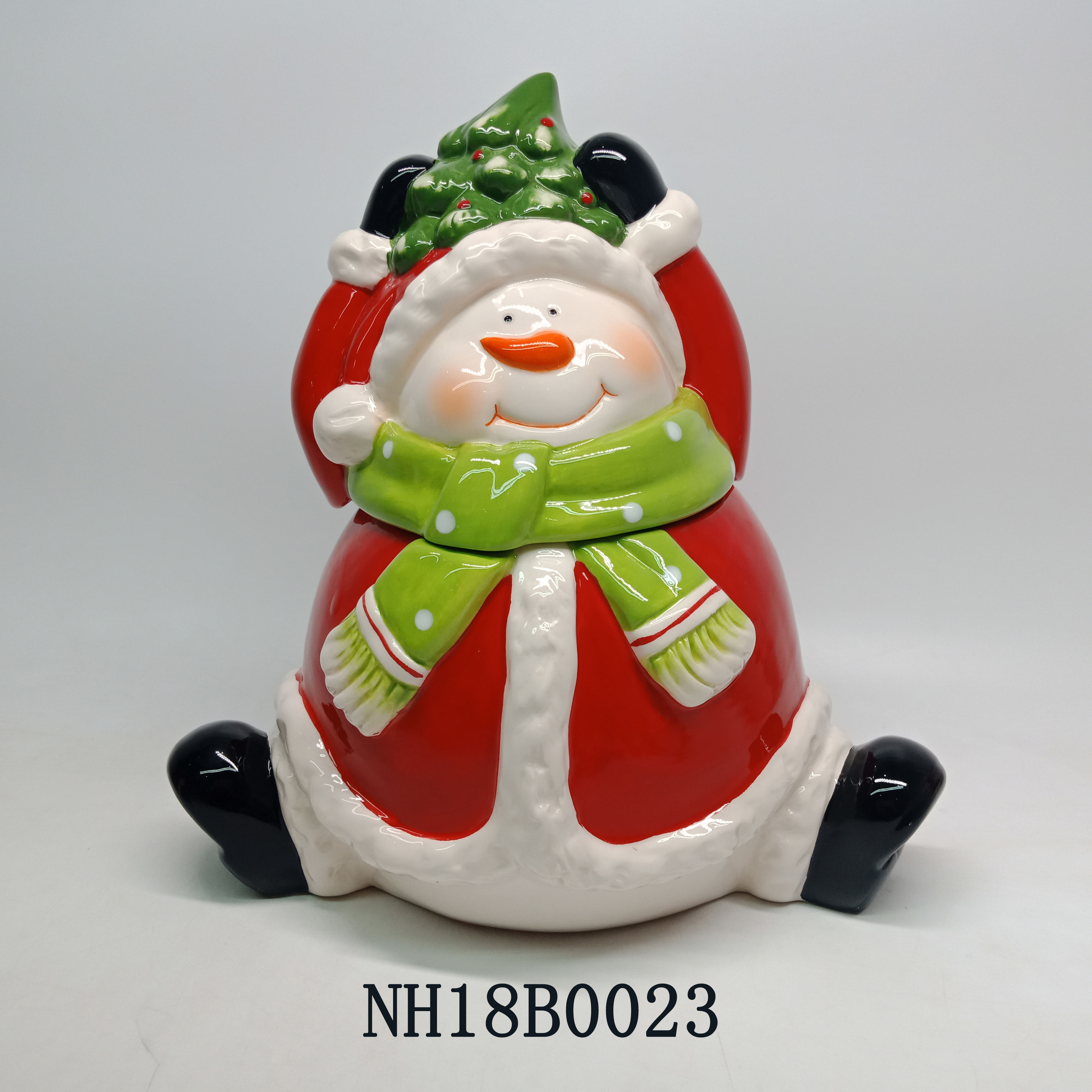 Holiday christmas santa ceramic sugar jar