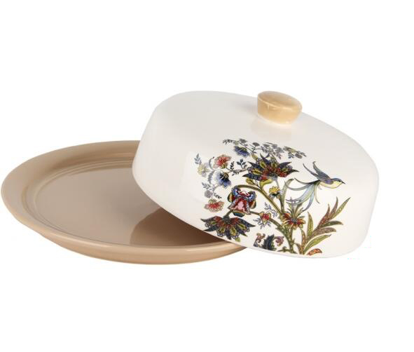 9 inch  pancakes DISH WITH BRIGHT ORNAMENTAL COVER