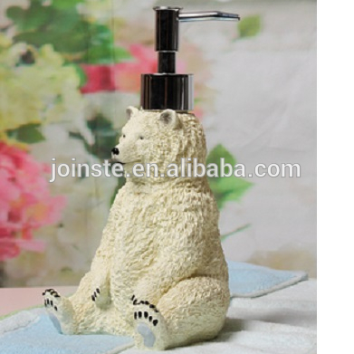 Customized cute bear shape ceramic lotion pump bottle liquid container