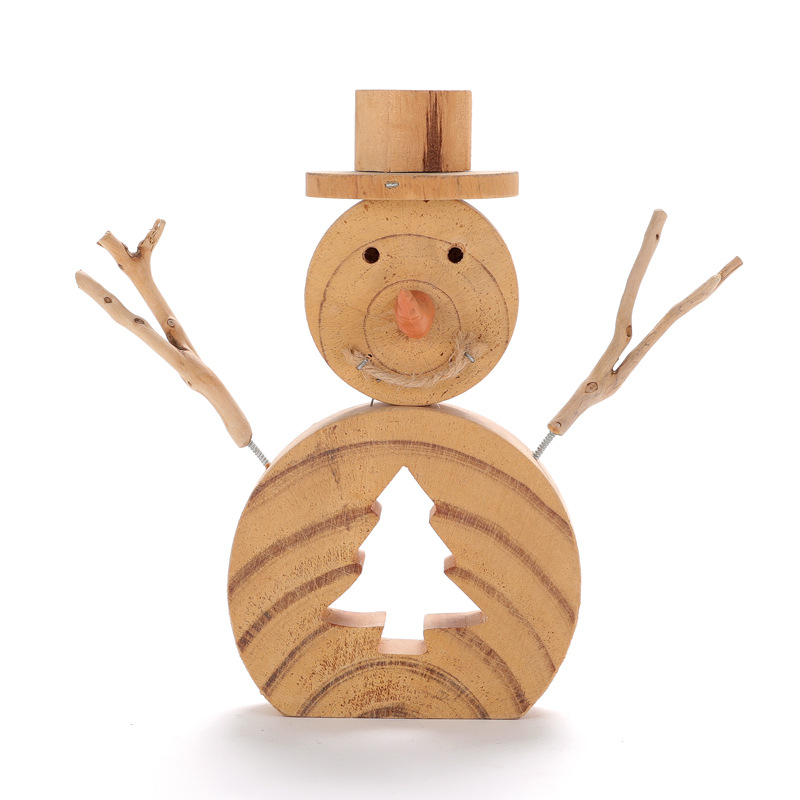 Niestandardowy kształt Natural Driftwood rzeźba Decor, Snowman