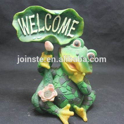 Custom cheap resin green frog for flower pot garden decoration outdoor