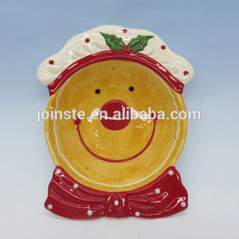 Custom gingerbread man painting ceramic candy plate snack plate high quality