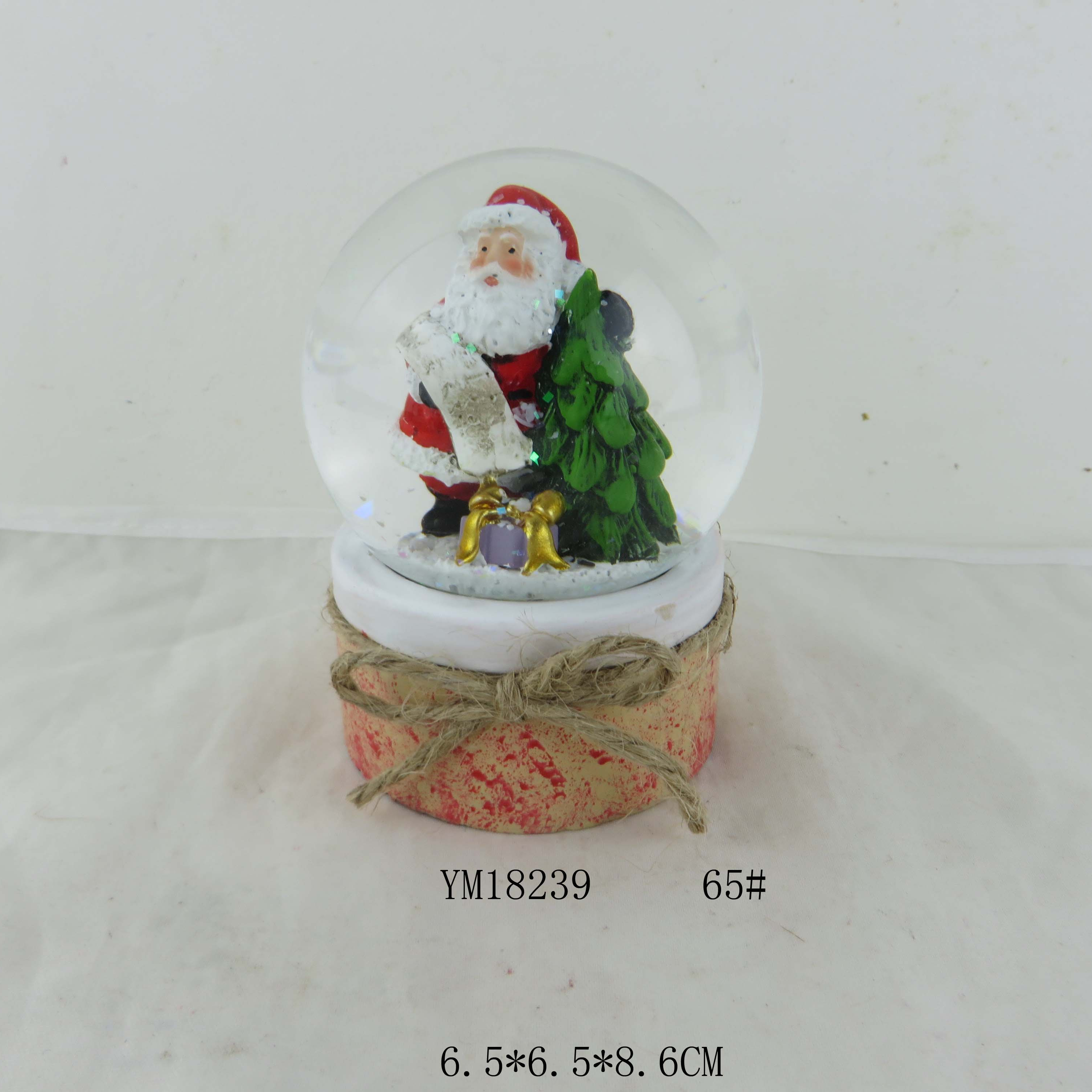 Christmas decoration glass custom snowball with  cement base souvenir