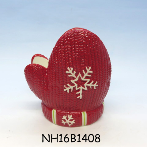 Ceramic Christmas Red Glove Napkin Holder, Custom accept