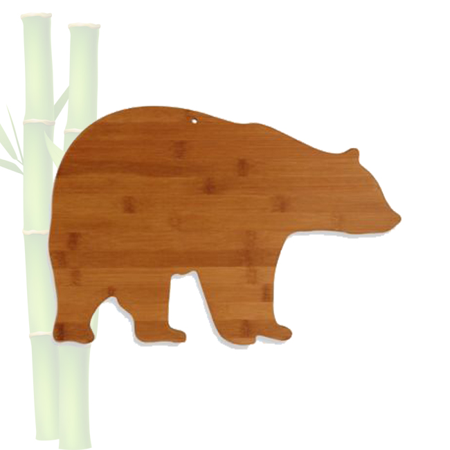 Bamboo Bear Shaped Bamboo Cutting & Serving Board, 15" by 10"