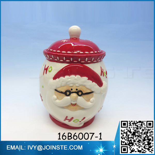 Two size cookie jar Christmas Santa Claus biscuit ceramic jar cookie jar
