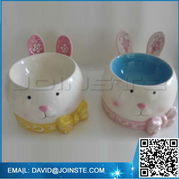 Ceramic pet bowl rabbit bowl