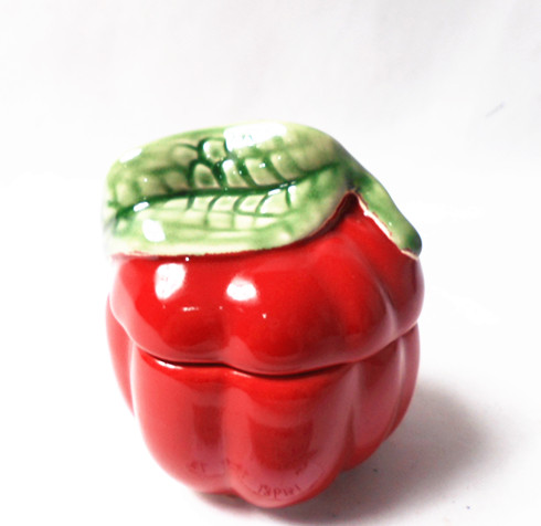 Red ceramic fruit tomato jars ,fruit tomato container