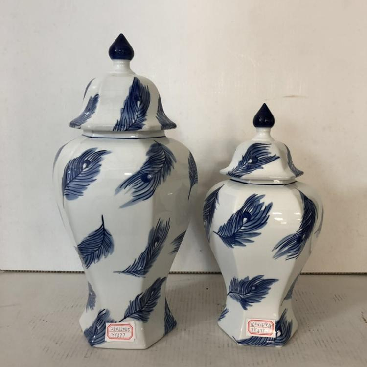 Chinese antique elegant porcelain storage jar