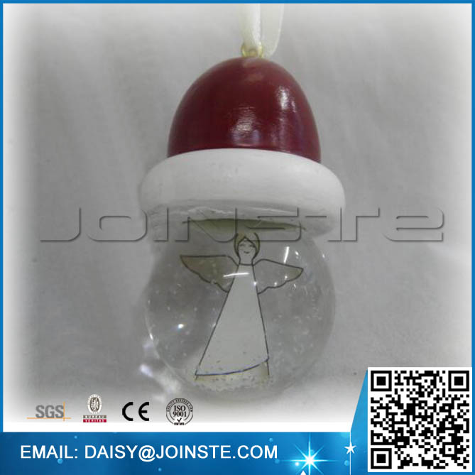 Smiling Angel girl hanging glass orb