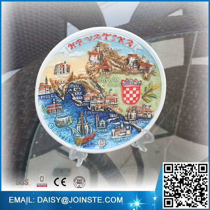 Promotional Ceramic Plate shaped wholesale souvenirs