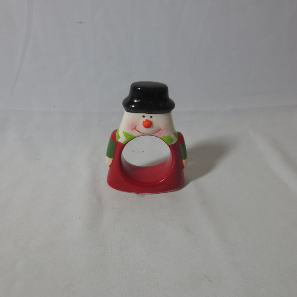 Custom Snowman shape ceramic napkin holder for home decoration