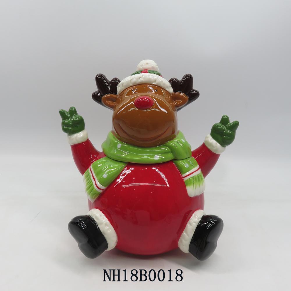 Christmas decorations good selling high quality whole ceramic candy jar