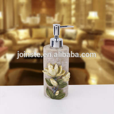 Customized Retro 3d flower ceramic lotion pump bottle liquid soap dispenser hight quality