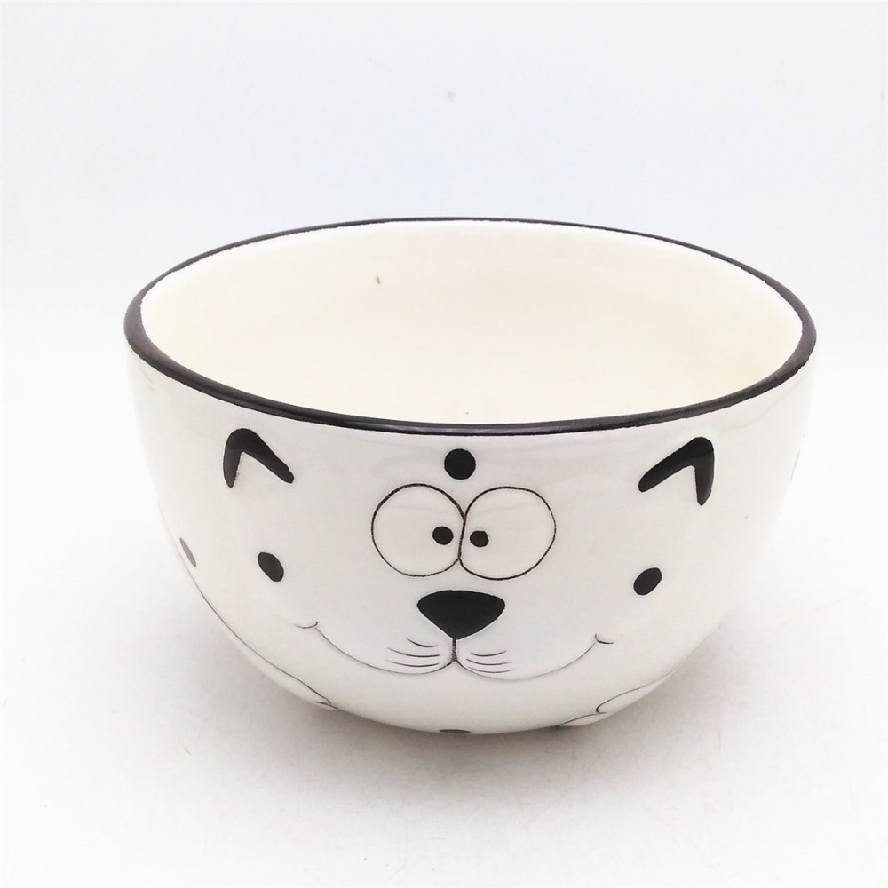 White cute cat shape bowl ceramic rice bowl kids bowl