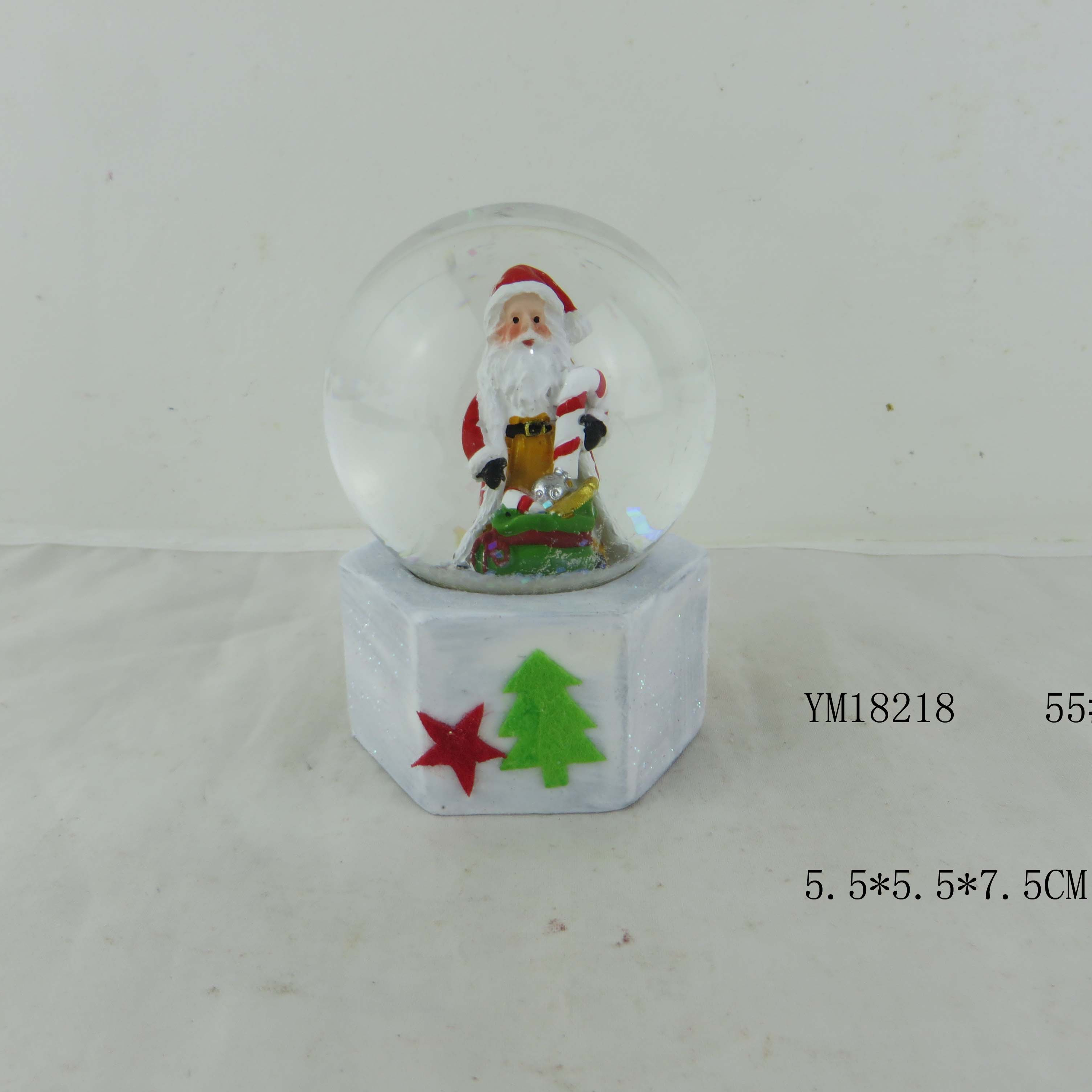 Polyresin Snow globe Santa cement Base waterglobe for Christmas Decoration