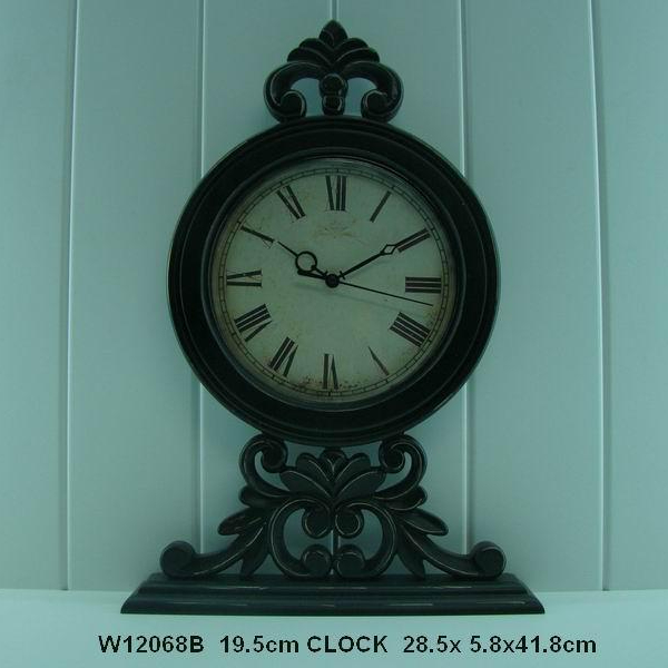 Antique Decoration Bedroom Round Wooden Fashion Old Table Clock