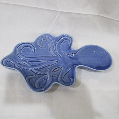 Ceramic Dinner Plates Ocean Blue Octopus Ceramic 10.5 In. Square Dinner Plate