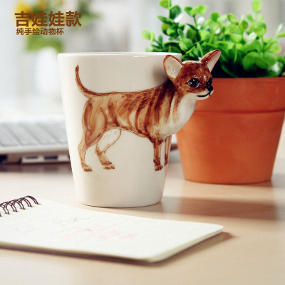 Gift Ceramic Chihuahua Mugs,custom 3D Chihuahua Mug,Chihuahua Coffee Cups