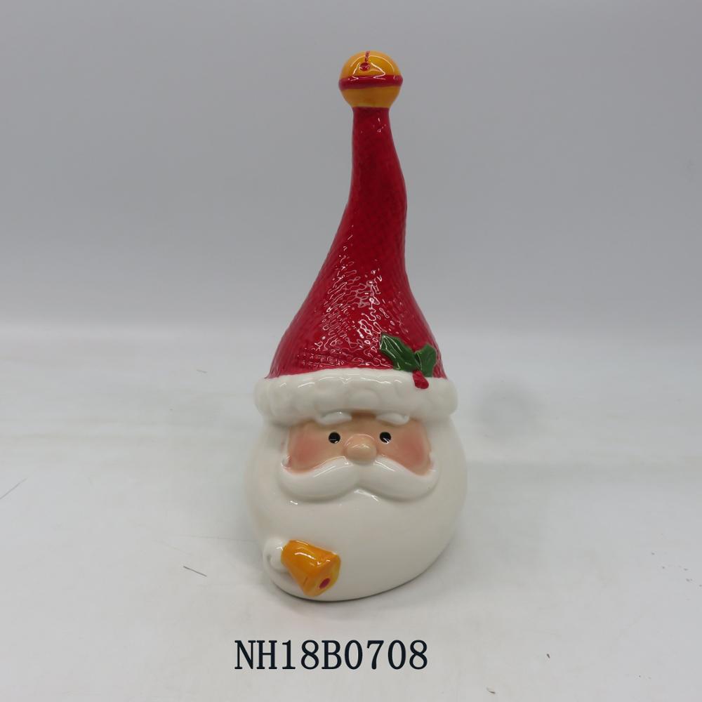 Ceramic Santa Claus shape bell for christmas tableware