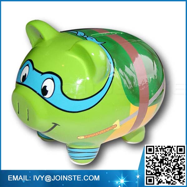 Hot sale ceramic paint piggy bank pig shaped ceramic coin bank money box
