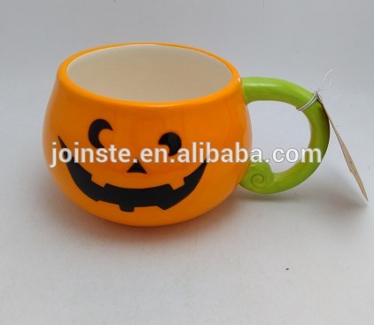 Customized halloween pumpkin decal ceramic mug