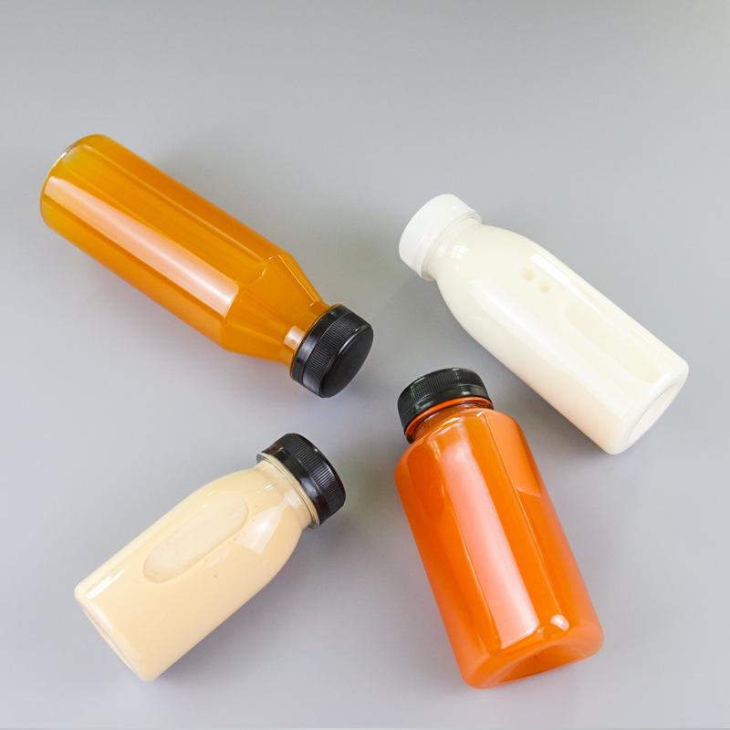12 Pack 13.6 OZ (400 ml) Clear PET Plastic Juice Bottles with Black Lids – Plastic Smoothie Bottles Ideal for Juice, Milk