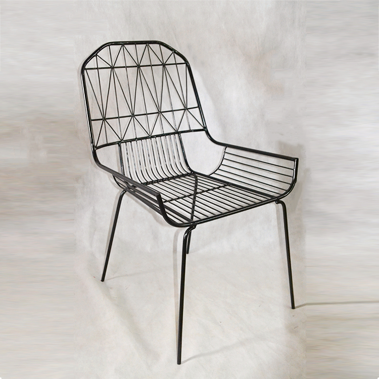 Outdoor Restaurant Metal Wire Dining Chair Hot Sale Waterproof Stacking Dining Chair