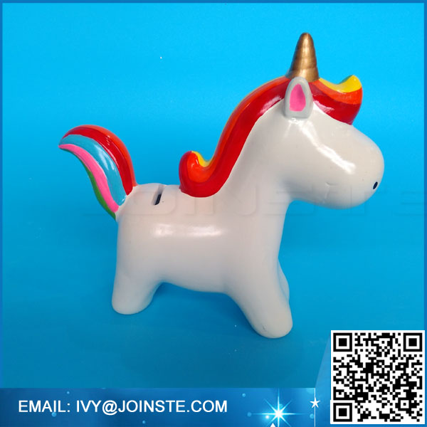Fantasy Unicorn Head Bust Rainbow Ceramic Money Box – Gift Boxed Cute Piggy Bank