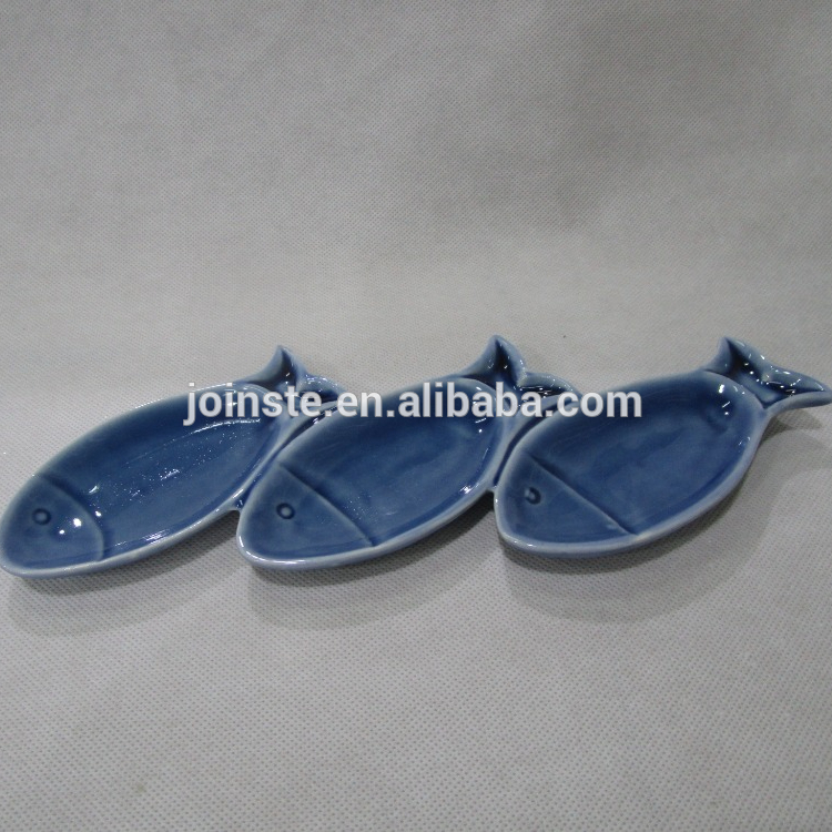 Custom soap holder,fish soap tray, ceramic blue fish soap dish