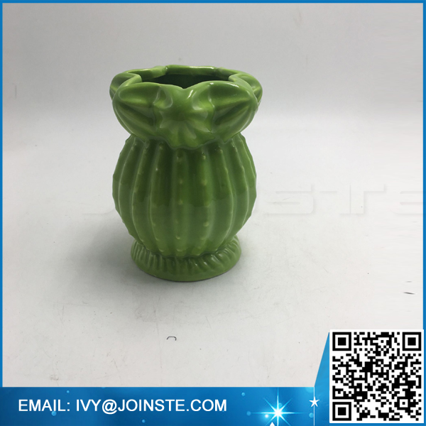Personalized artificial ceramic cactus shaped flower vase