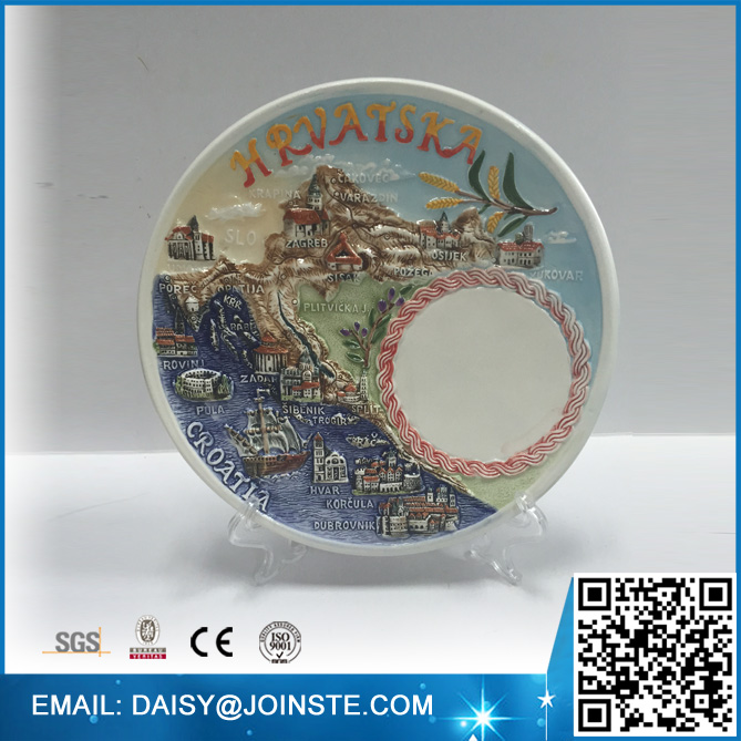 Hrvatska souvenir 3D mug, ceramic souvenir plate,custom ceramic plates