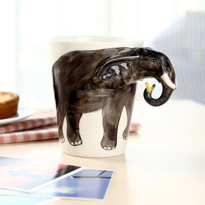 Custom 3D Elephant Mug,Elephant Coffee Cups,Ceramic Elephant Mugs