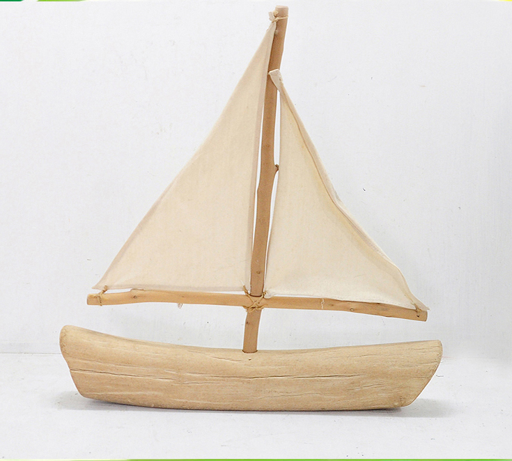 Nautical driftwood sail boat for DIY