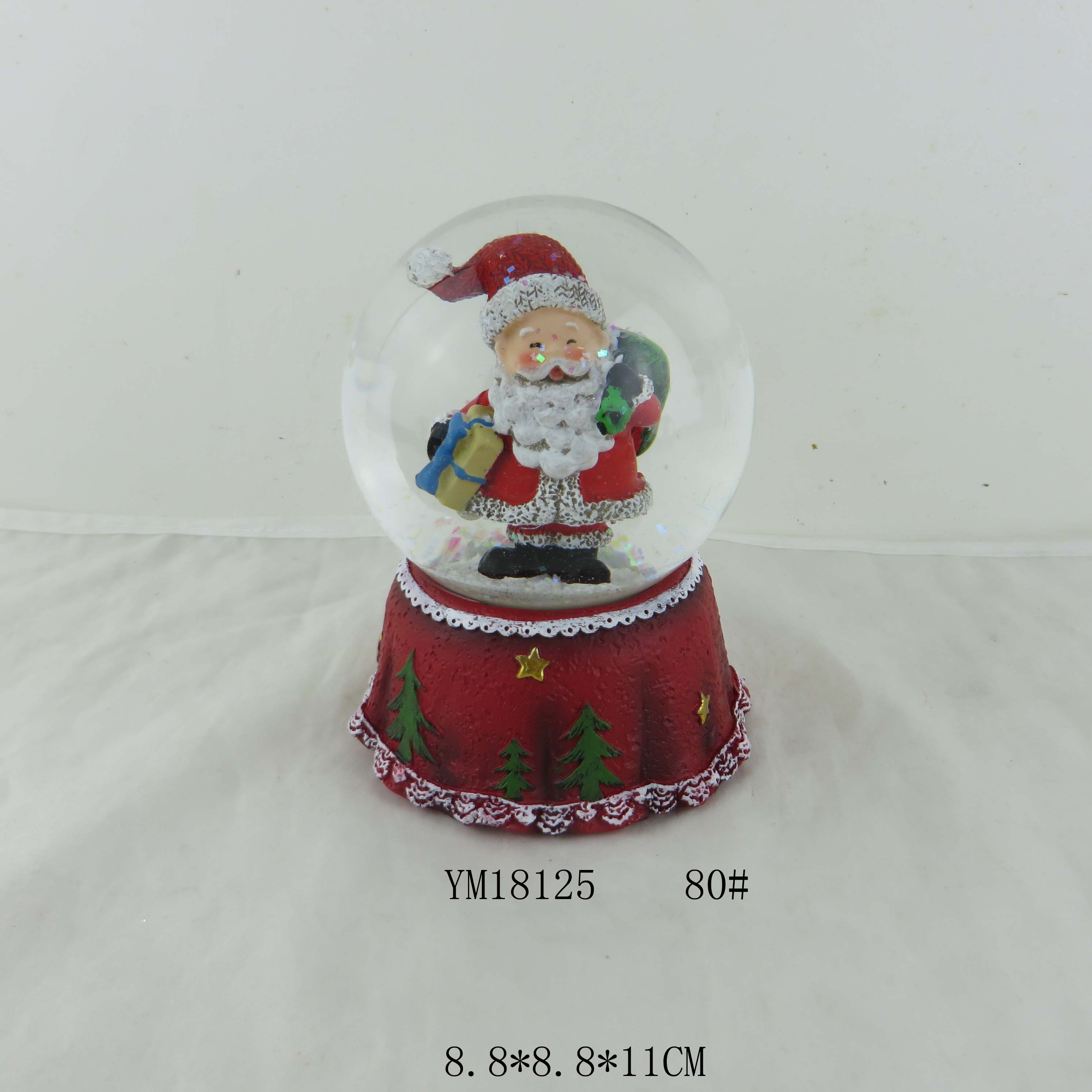 Wholesale polyresin souvenir gifts snow globe resin christmas santa claus water globe