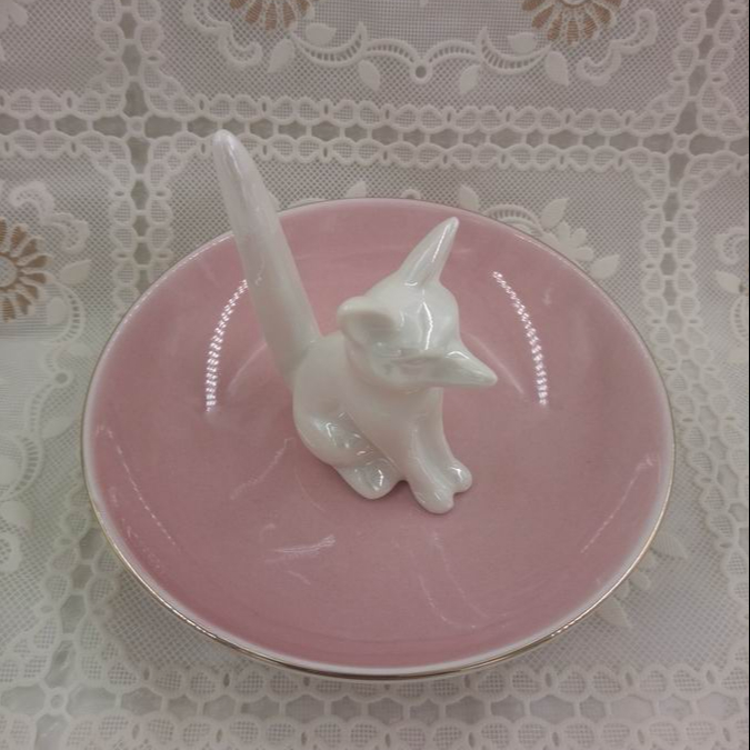 Fox Shape wedding ring holder,Wedding Ring Dish,trinket Dish