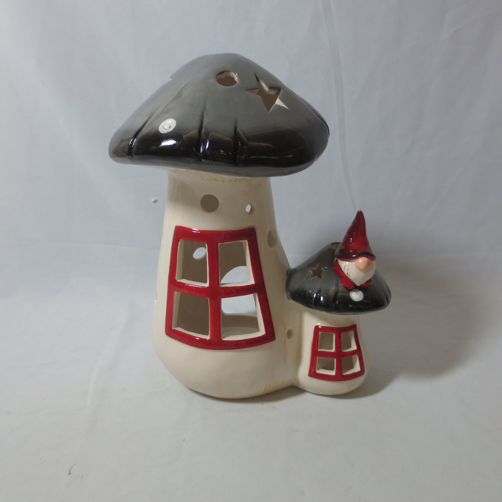 Ceramic Mushroom Gnome Dwarf Tealight holder, Custom accept