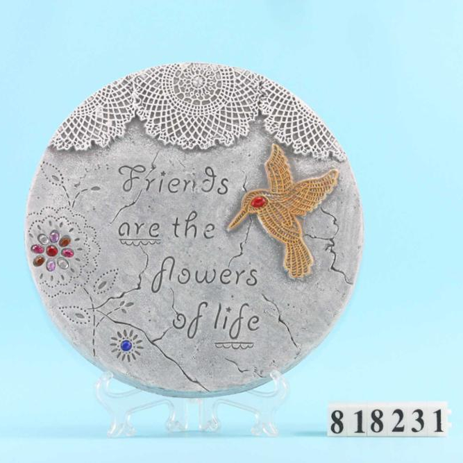 Inspirational Stepping Stone Plaque"Friends are the Flowers in the Garden of Life"