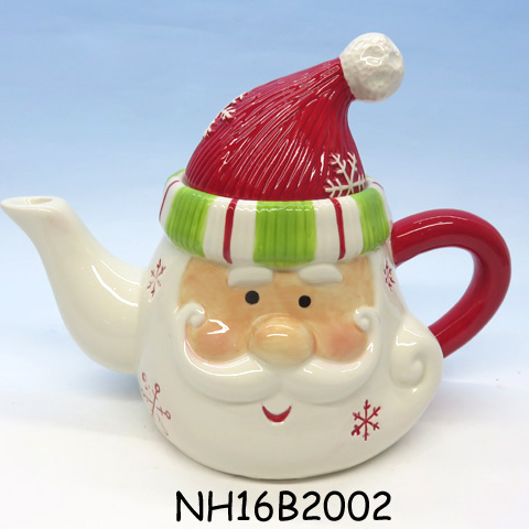 Christmas Holiday Santa Claus Ceramic Glazed Teapot,  Custom accept