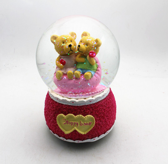 Couple bear snow globes wedding gift