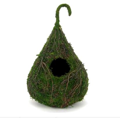 Drop design moss birdhouse ,hanging garden moss bird house