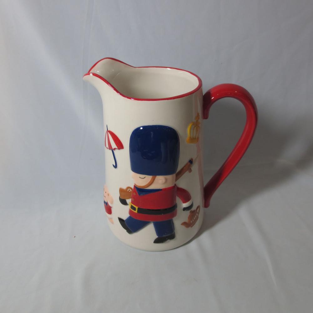 Porcelain Ceramic Animal Milk Pitcher, British London Queen Royal Guard Soldier