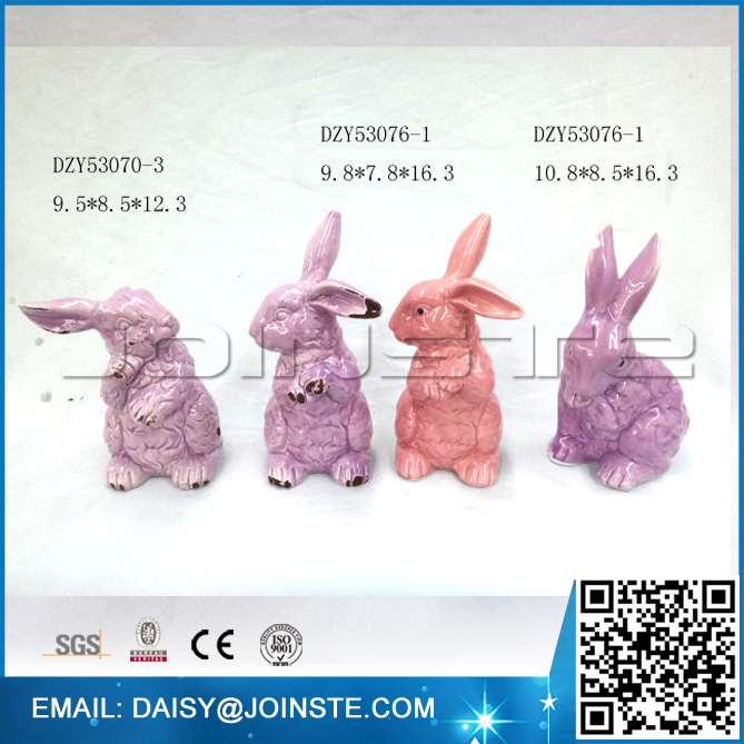 Ceramic attractive easter straw rabbit