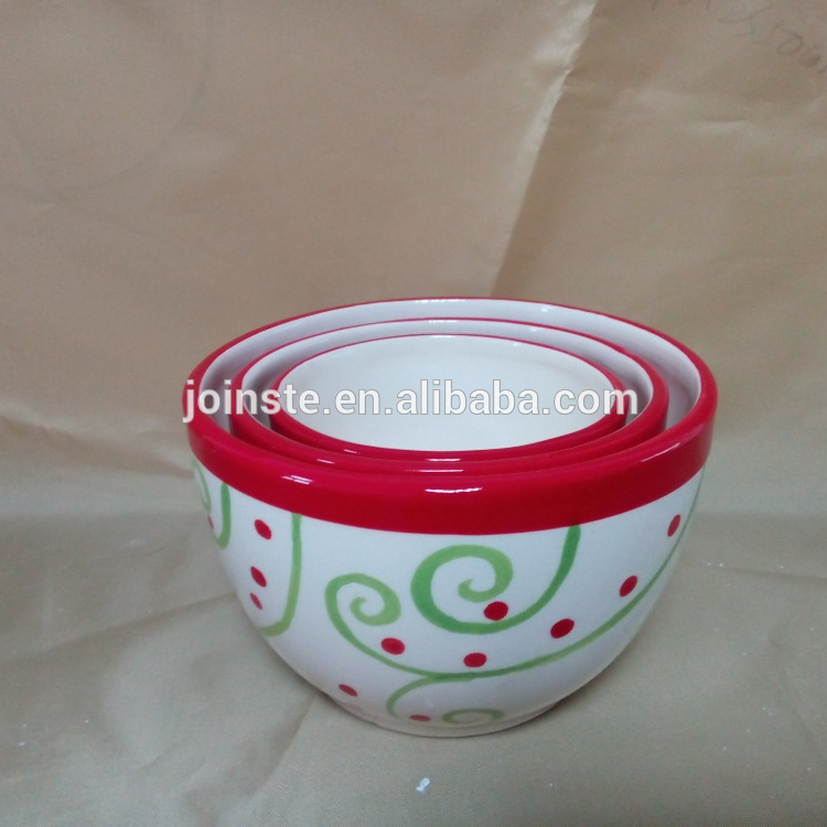Cheap Christmas items ceramic bowl set with beautiful painting