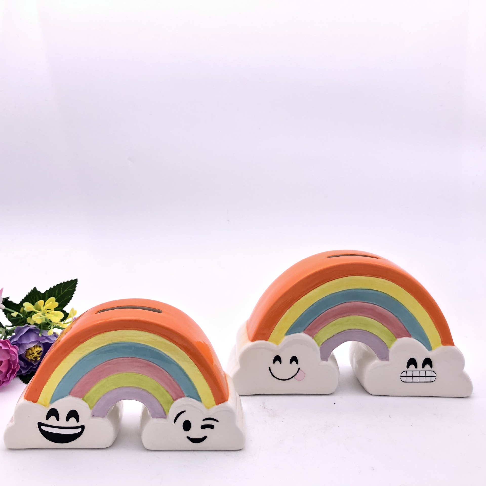 Cloud & Rainbow Shaped Ceramic Money Box – Gift Boxed Piggy Bank coin bank