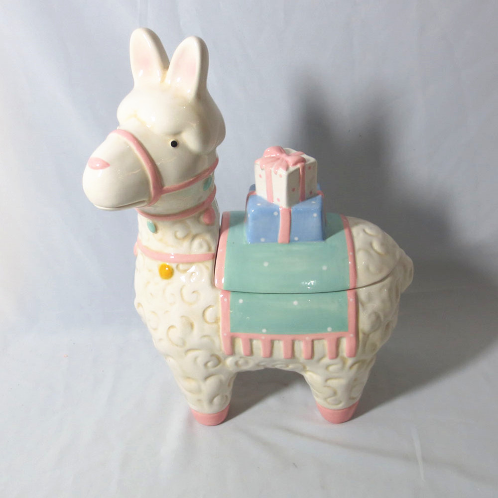 ceramic cartoon   llama shape  candy jar  large capacity  storage jar for  candy